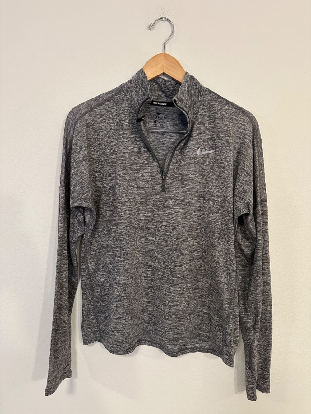 Nike Dri-FIT Gray Heather 1/4 Zip Running Pullover Women's M